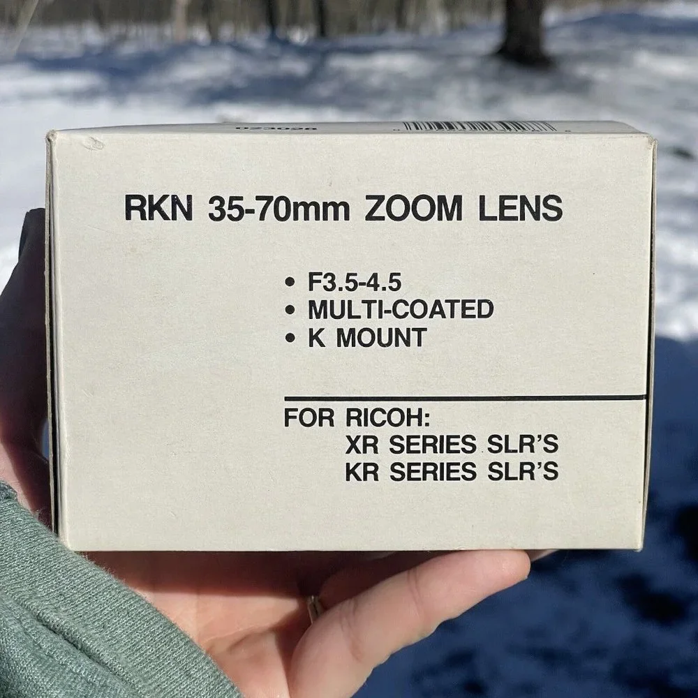 Vintage Camera Lens Rikenon 52 Zoom 1:2 50mm RKN 35-70 F3.5-4.5 w/ Box RICOH